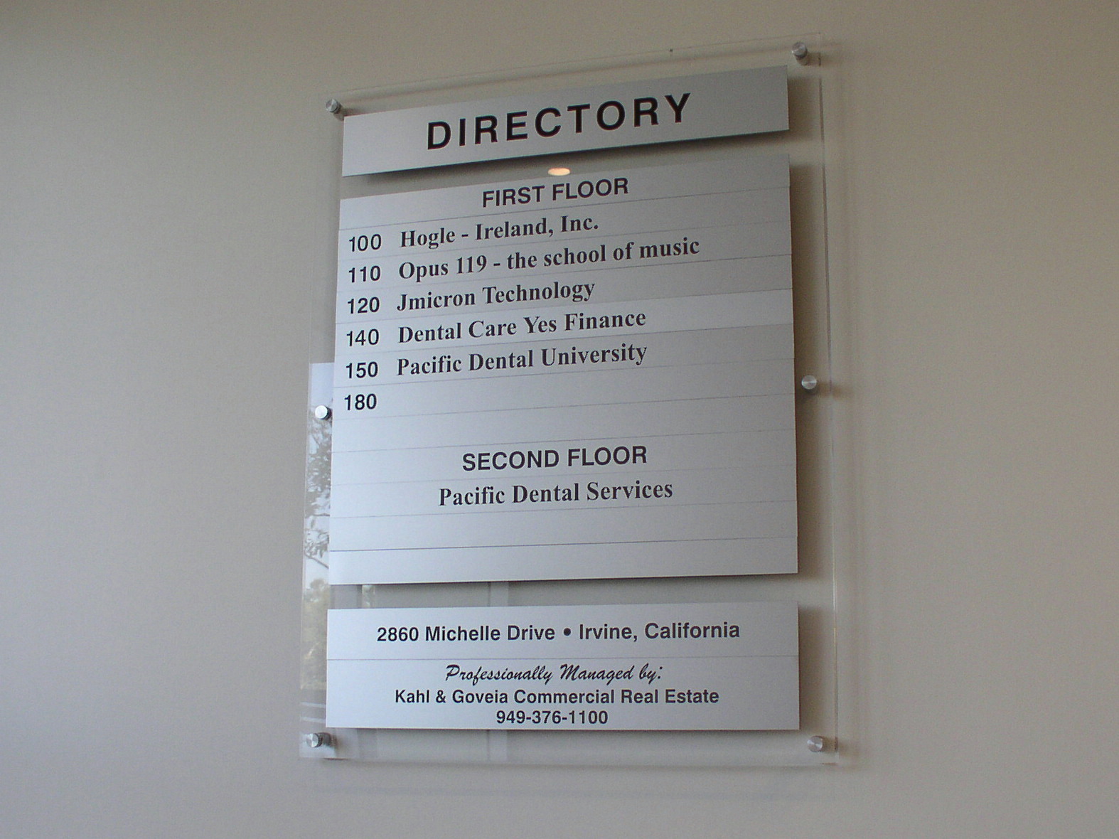 Directories and Letter Boards